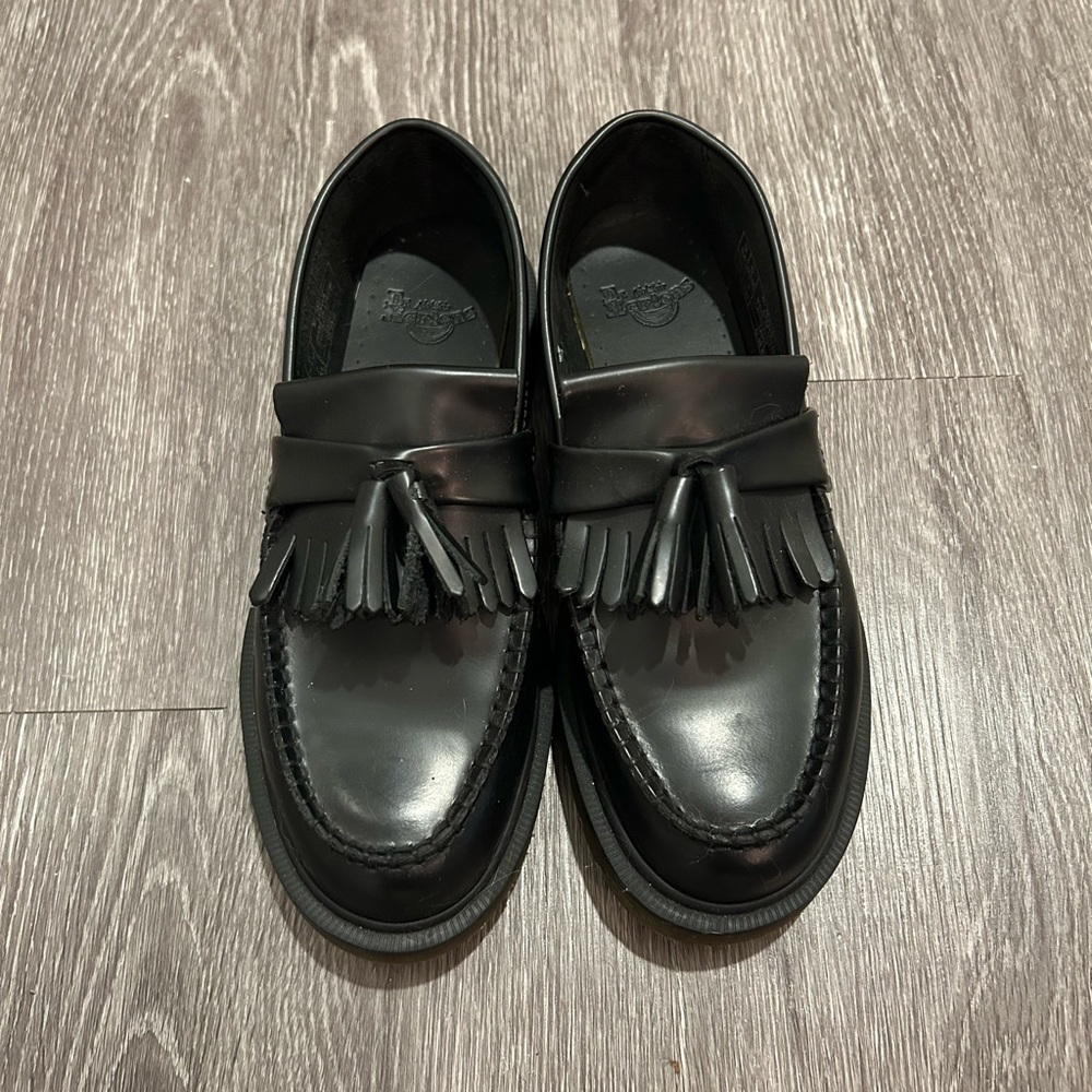 Dr. Martens Black Leather Loafers with Tassels